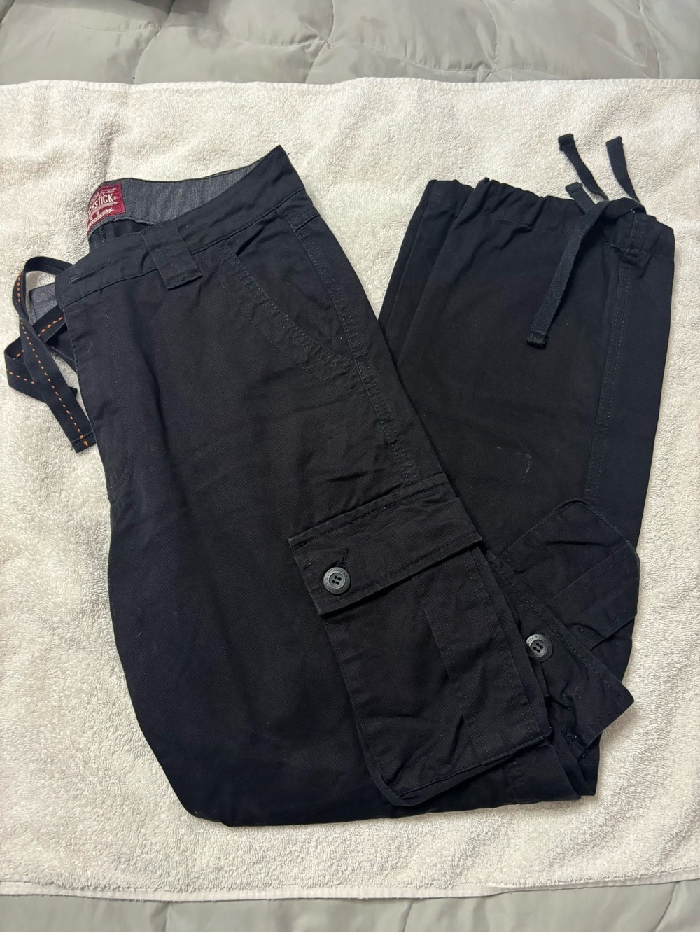 Men's Black Matchstick Cargo Pants